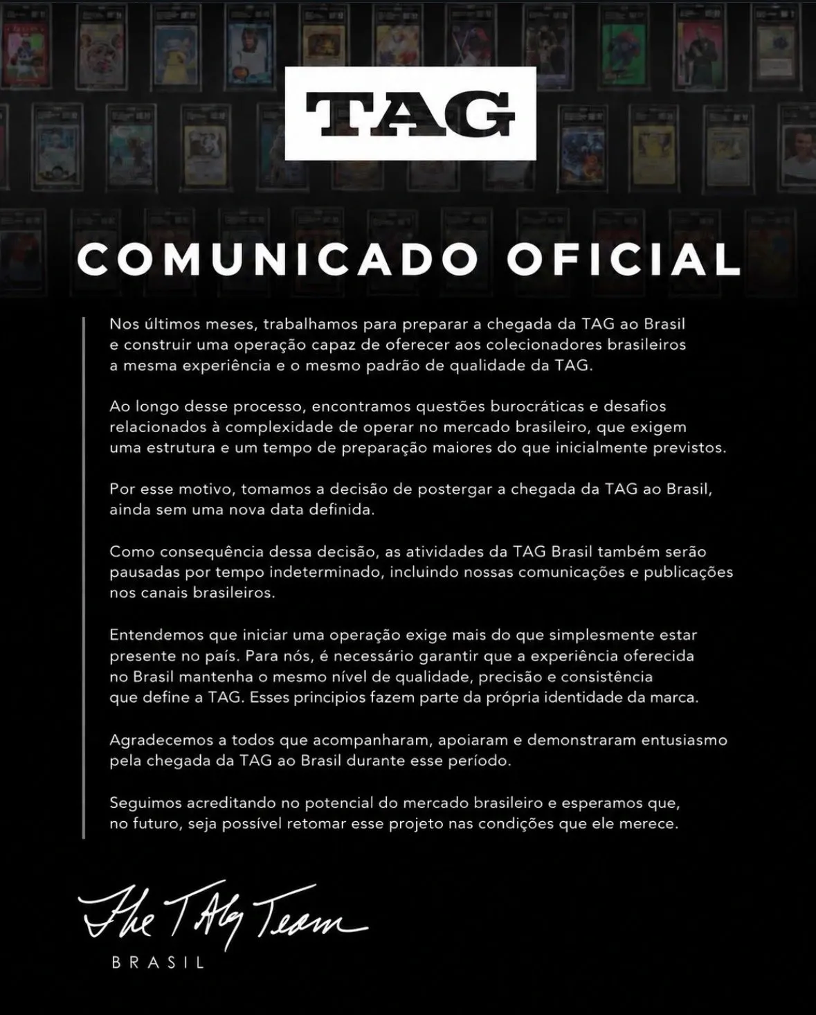 TAG adia chegada ao Brasil por tempo indeterminado antes mesmo de consolidar operação