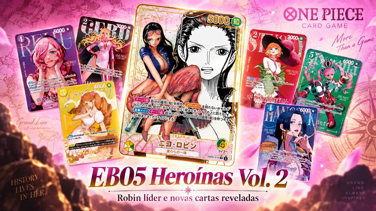 One Piece TCG: EB05 Heroines Edition revela todas as SPs e a Super Parallel de Nico Robin