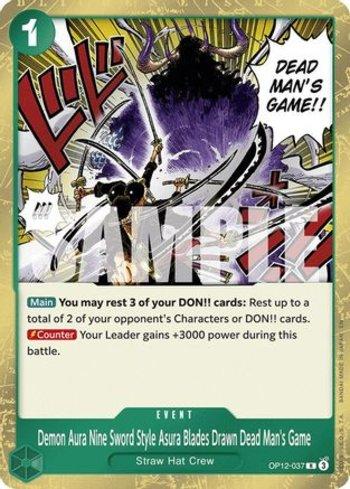 Demon Aura Nine Sword Style Asura Blades Drawn Dead Man's Game · OP12-037