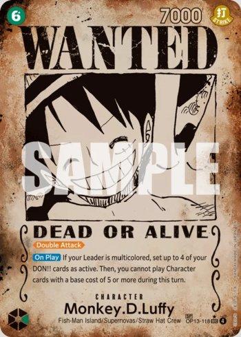 Monkey.D.Luffy (Wanted Poster) · OP13-118