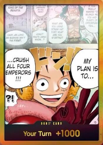 DON!! Card (My plan is to crush all Four Emperors!!!)(Gold) · DON-001-G