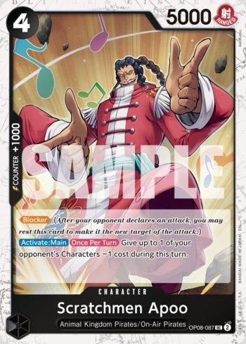 Scratchmen Apoo (087) (Pirate Foil) · OP08-087