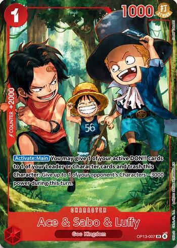 Ace & Sabo & Luffy (Alternate Art) · OP13-007