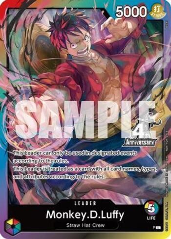 Monkey.D.Luffy (4th Anniversary Leader Card) · P-4A-LC