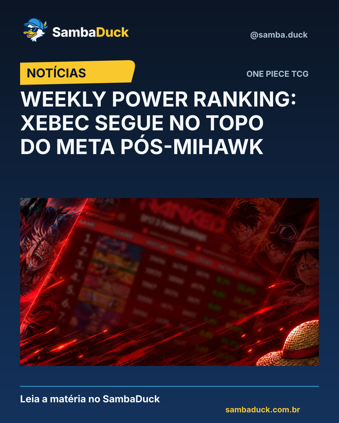 Weekly Power Ranking: Xebec segue no topo do meta pós-Mihawk