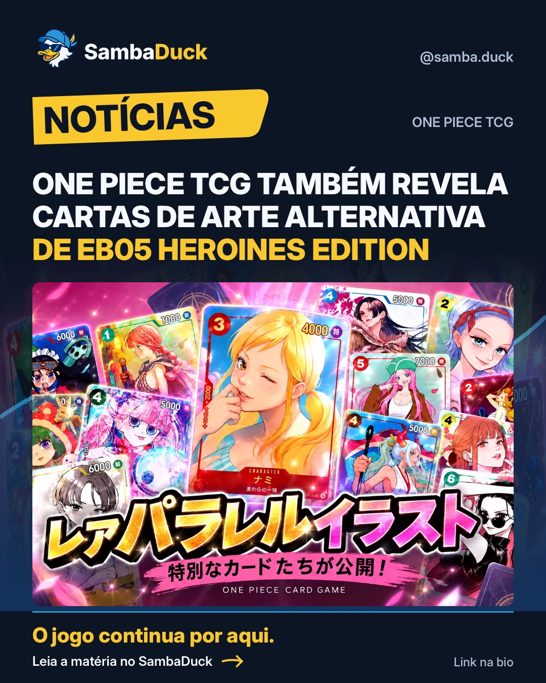 One Piece TCG também revela cartas de Arte Alternativa de EB05 Heroines Edition