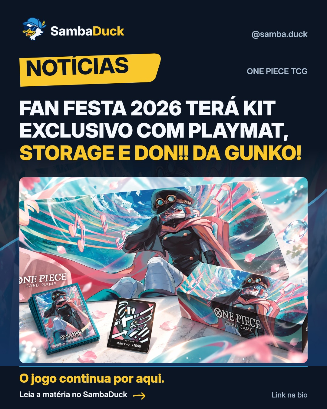 Fan Festa 2026 terá kit exclusivo com playmat, storage e DON!! da Gunko!
